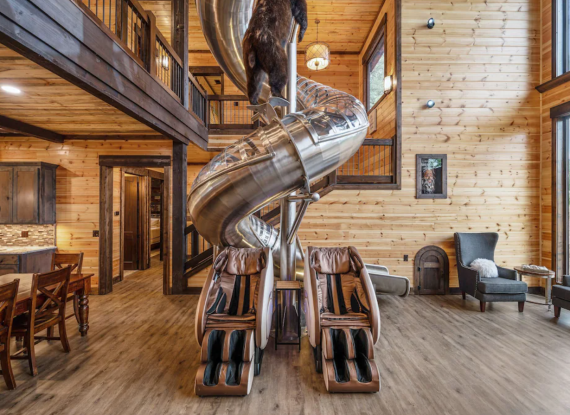 Luxury cabin with 3STORY HIGH SLIDE!! Broken Bow, OK The Travel Life